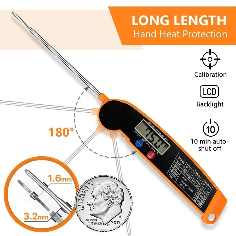 Thermomètre alimentaire numérique de cuisine pour viande, eau et lait, sonde électronique pour barbecue et four 2