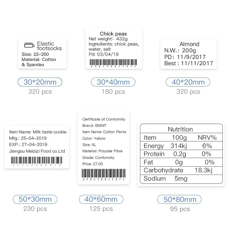 Étiquettes adhésives thermiques pour imprimante Niimbot B1 et B21, rouleau de papier autocollant blanc, couleur et transparent, imprimante portable 5