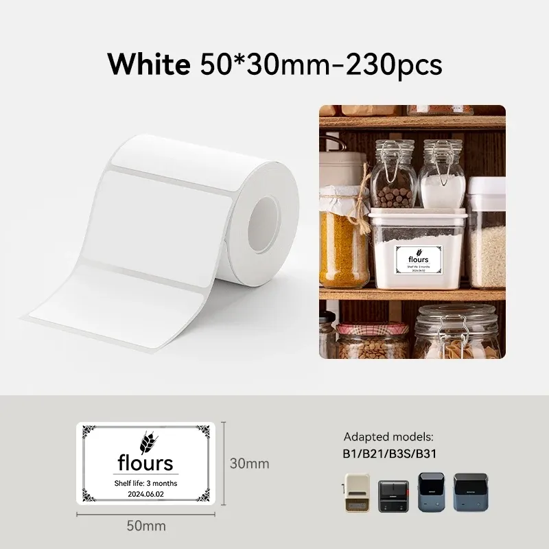 Étiquettes adhésives thermiques pour imprimante Niimbot B1 et B21, rouleau de papier autocollant blanc, couleur et transparent, imprimante portable 11