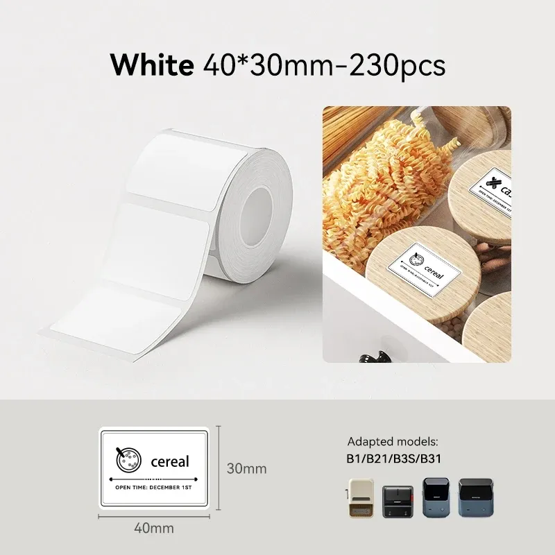 Étiquettes adhésives thermiques pour imprimante Niimbot B1 et B21, rouleau de papier autocollant blanc, couleur et transparent, imprimante portable 8