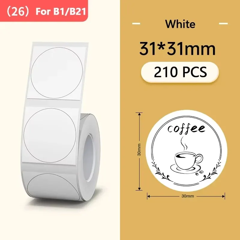Étiquettes adhésives thermiques pour imprimante Niimbot B1 et B21, rouleau de papier autocollant blanc, couleur et transparent, imprimante portable 15