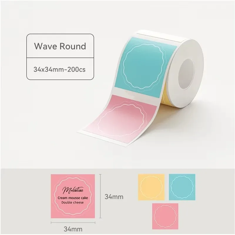 Étiquettes adhésives thermiques pour imprimante Niimbot B1 et B21, rouleau de papier autocollant blanc, couleur et transparent, imprimante portable 18