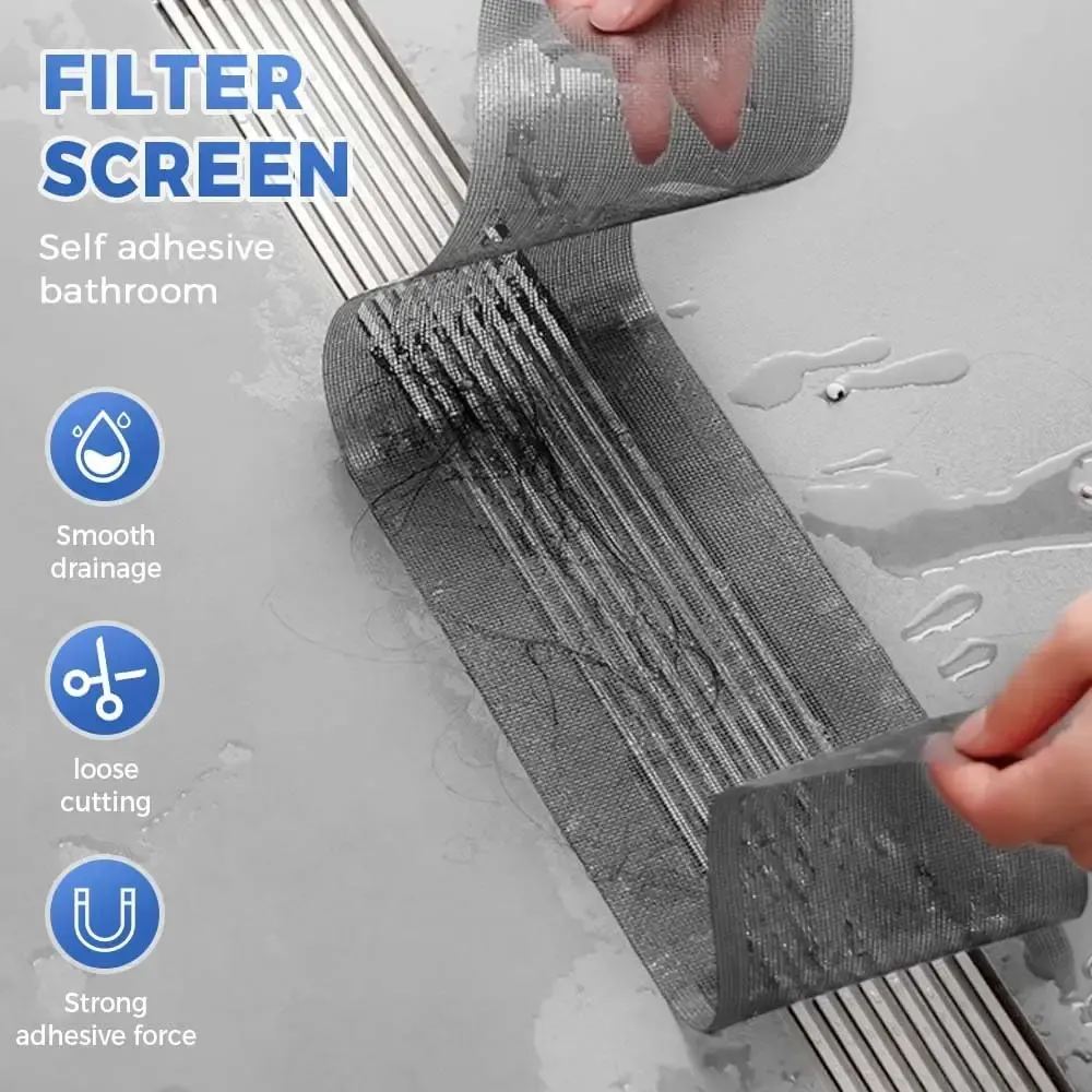 Autocollants filtres de vidange jetables en maille pour cheveux, pour salle de bains, baignoire et évier de cuisine 3