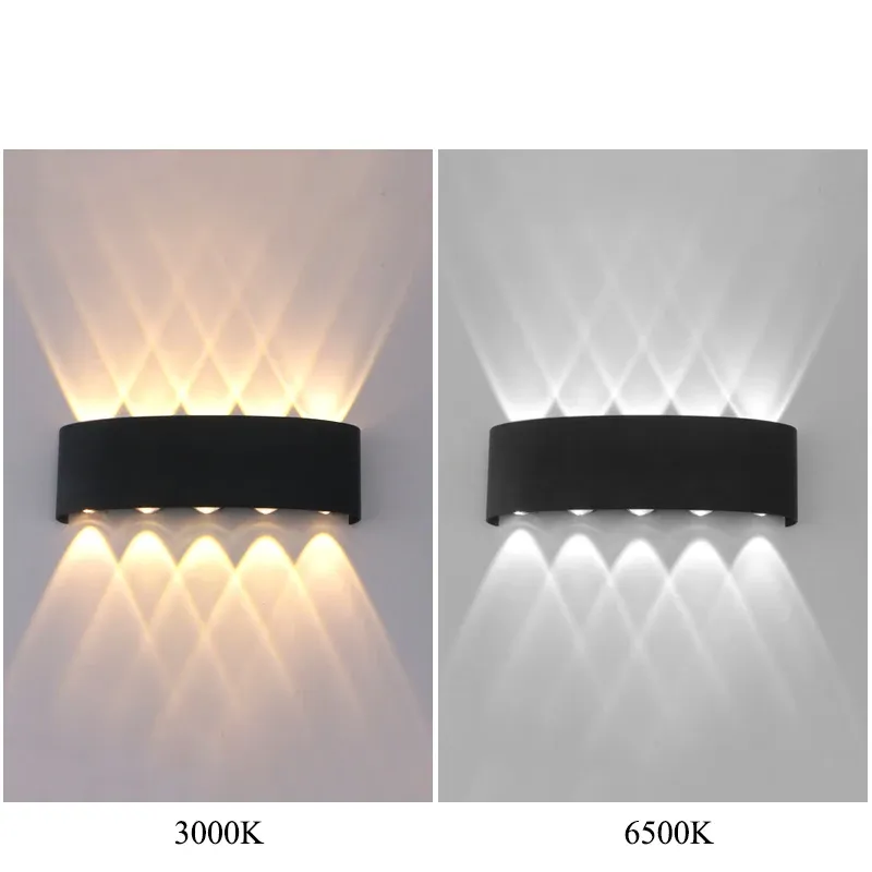 Applique murale LED extérieure à 4, 6, 8 ou 10 lampes, éclairage haut et bas pour la décoration intérieure et l'éclairage de jardin 3