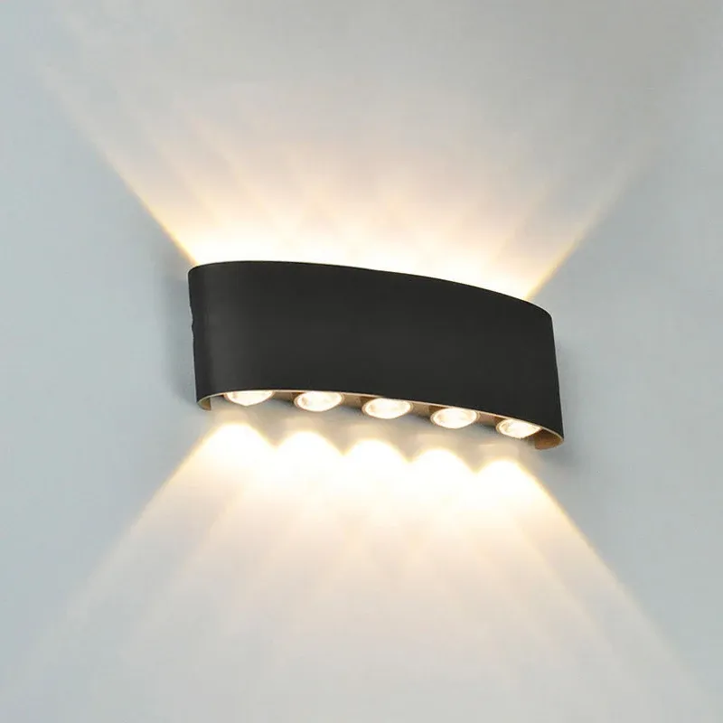 Applique murale LED extérieure à 4, 6, 8 ou 10 lampes, éclairage haut et bas pour la décoration intérieure et l'éclairage de jardin 2
