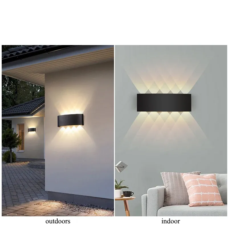 Applique murale LED extérieure à 4, 6, 8 ou 10 lampes, éclairage haut et bas pour la décoration intérieure et l'éclairage de jardin 4