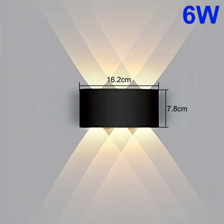 Applique murale LED extérieure à 4, 6, 8 ou 10 lampes, éclairage haut et bas pour la décoration intérieure et l'éclairage de jardin 7