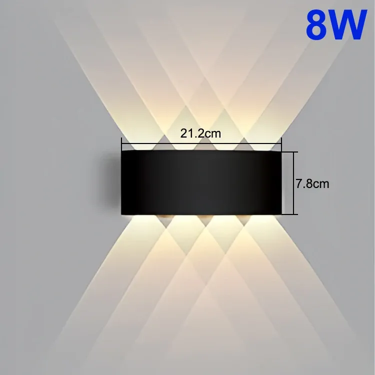 Applique murale LED extérieure à 4, 6, 8 ou 10 lampes, éclairage haut et bas pour la décoration intérieure et l'éclairage de jardin 9