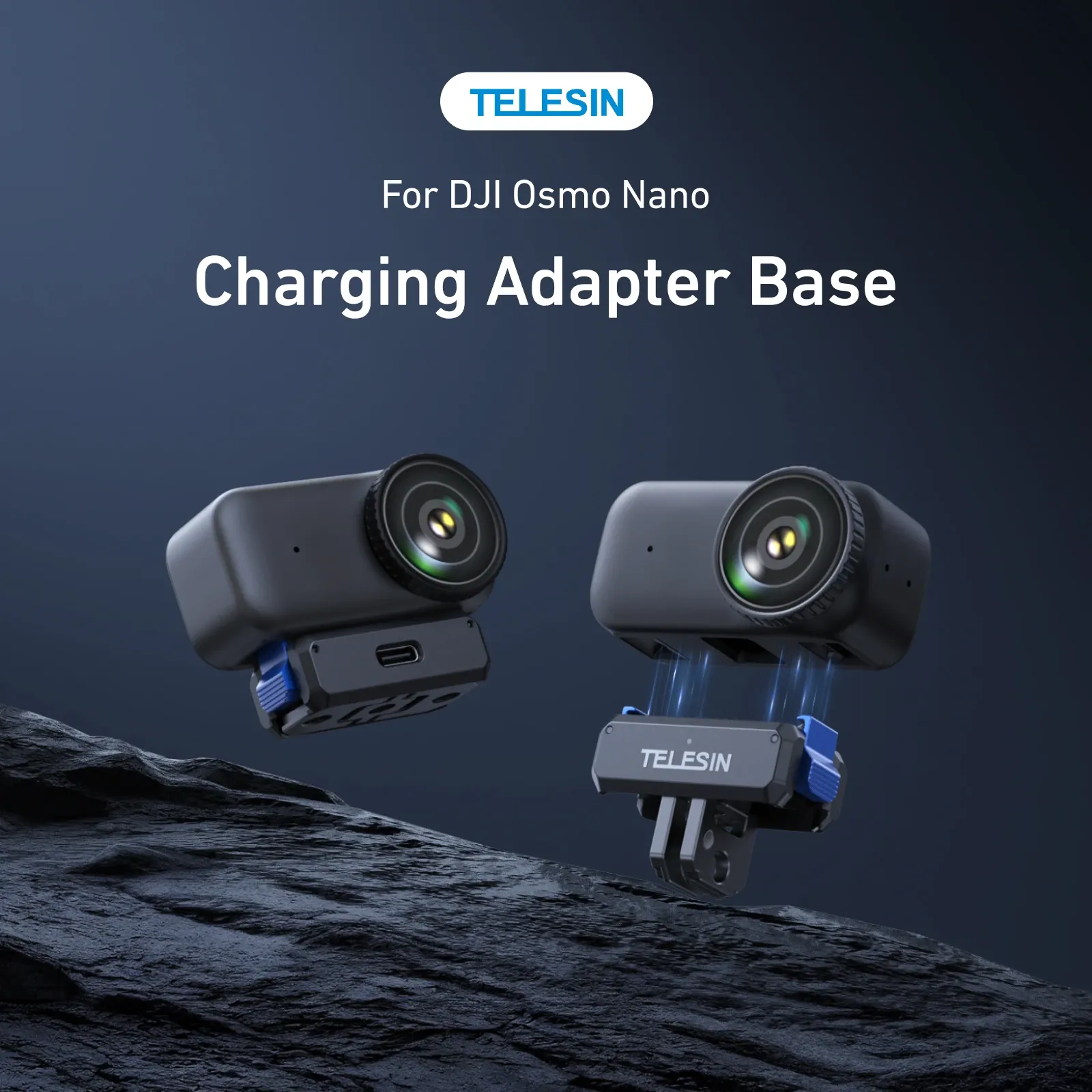 TELESIN Adaptateur de montage à double griffe à libération rapide magnétique pour DJI Osmo Nano, accessoire pour caméra d'action 2