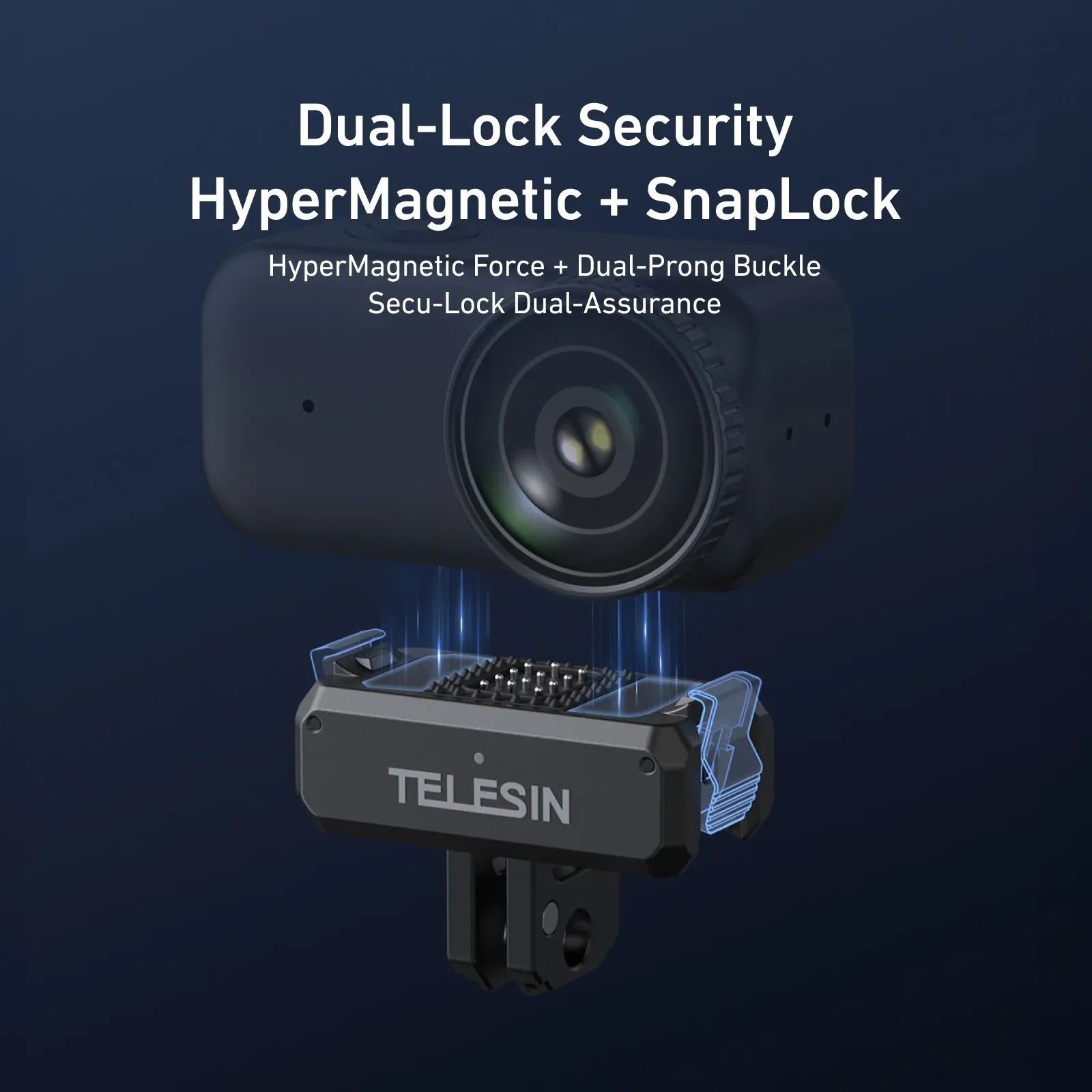 TELESIN Adaptateur de montage à double griffe à libération rapide magnétique pour DJI Osmo Nano, accessoire pour caméra d'action 5