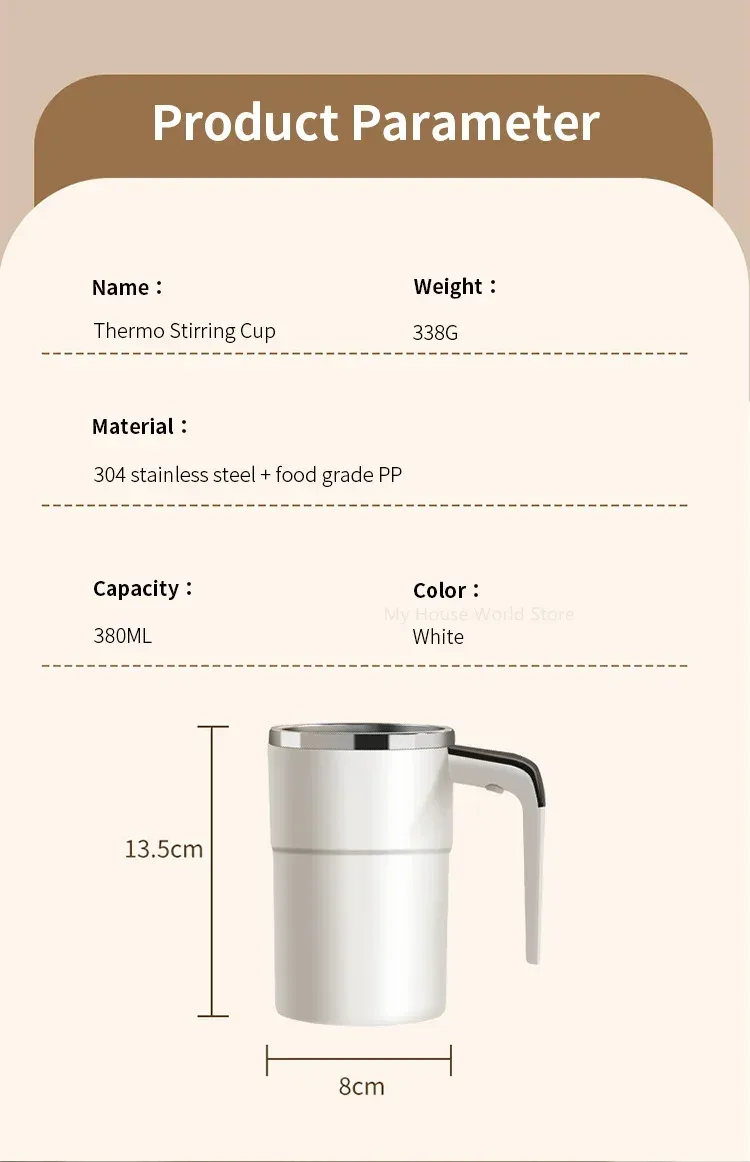 Tasse à mélanger automatique, présentation finale