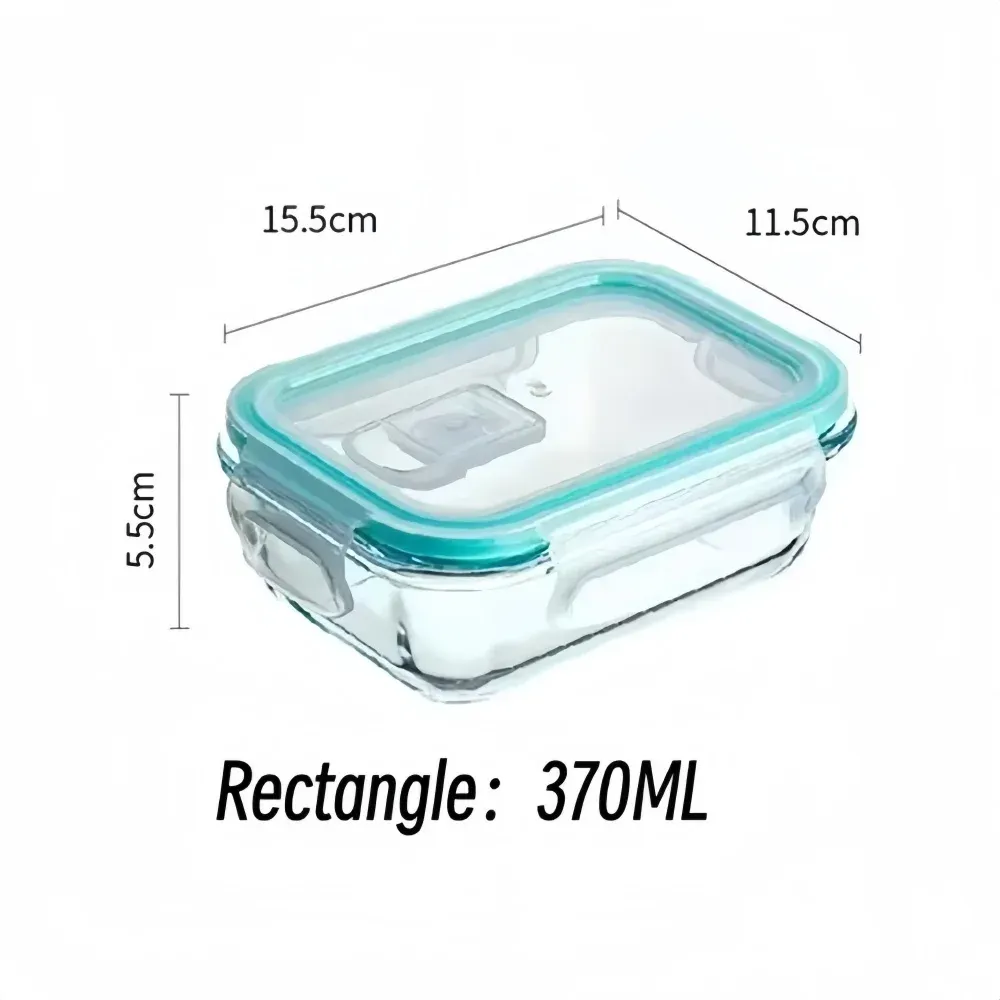 Boîte bento en verre sans BPA, rectangulaire et hermétique, pour la préparation de repas 8
