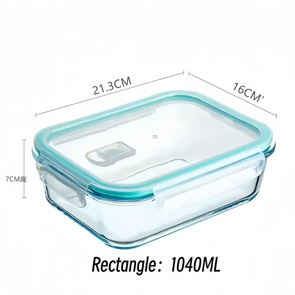 Boîte bento en verre sans BPA, rectangulaire et hermétique, pour la préparation de repas 11