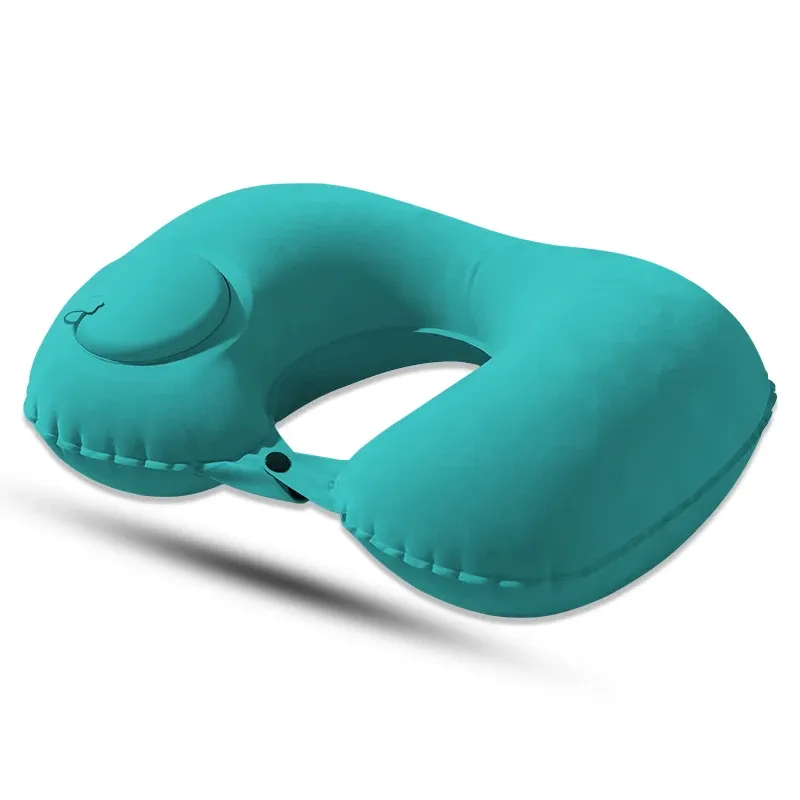 Oreiller de voyage gonflable en forme de U, pliable et portable, avec valve anti-fuite 11