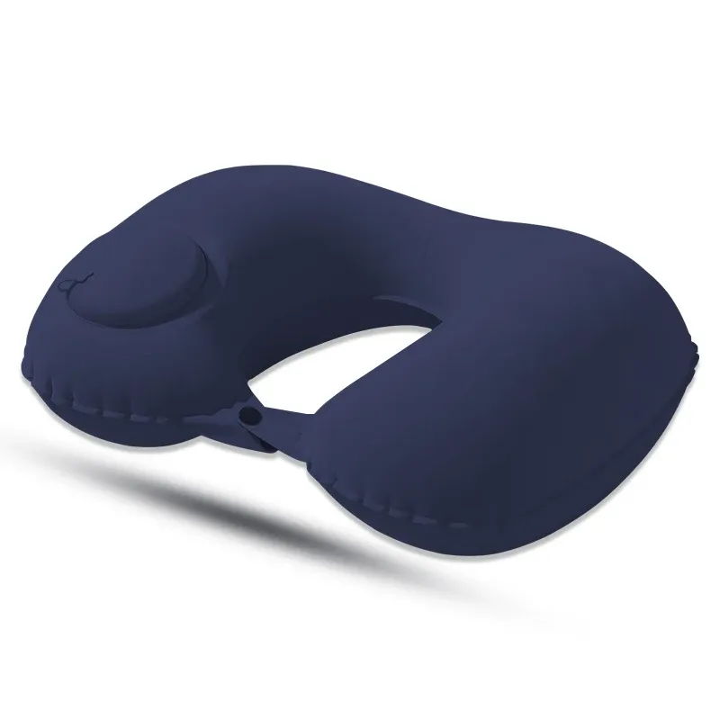 Oreiller de voyage gonflable en forme de U, pliable et portable, avec valve anti-fuite 8
