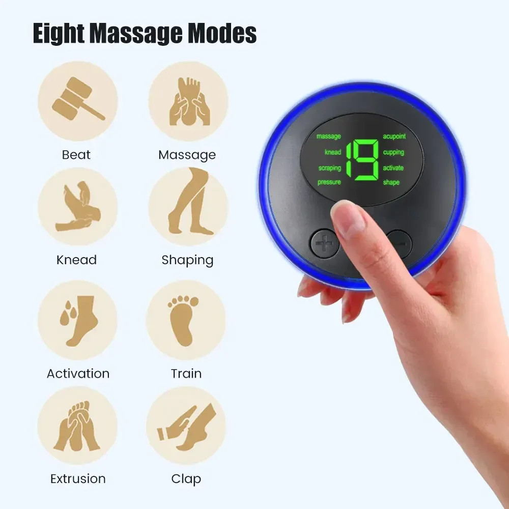 Masseur cervical EMS, mini masseur électrique pour cou à impulsions TENS basse fréquence, stimulateur musculaire pour le cou, le dos et le corps, coussinets de relaxation pour bras et jambes 4