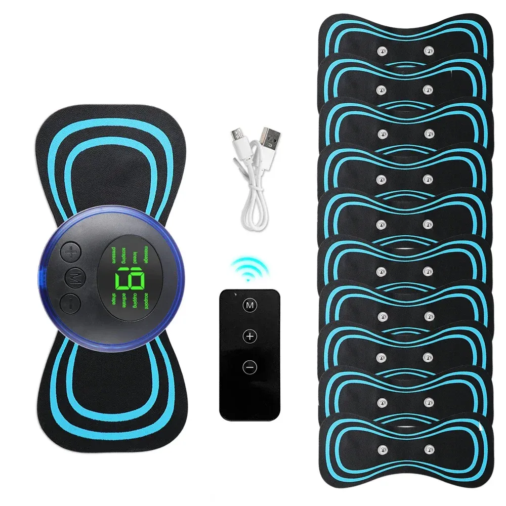 Masseur cervical EMS, mini masseur électrique pour cou à impulsions TENS basse fréquence, stimulateur musculaire pour le cou, le dos et le corps, coussinets de relaxation pour bras et jambes 7