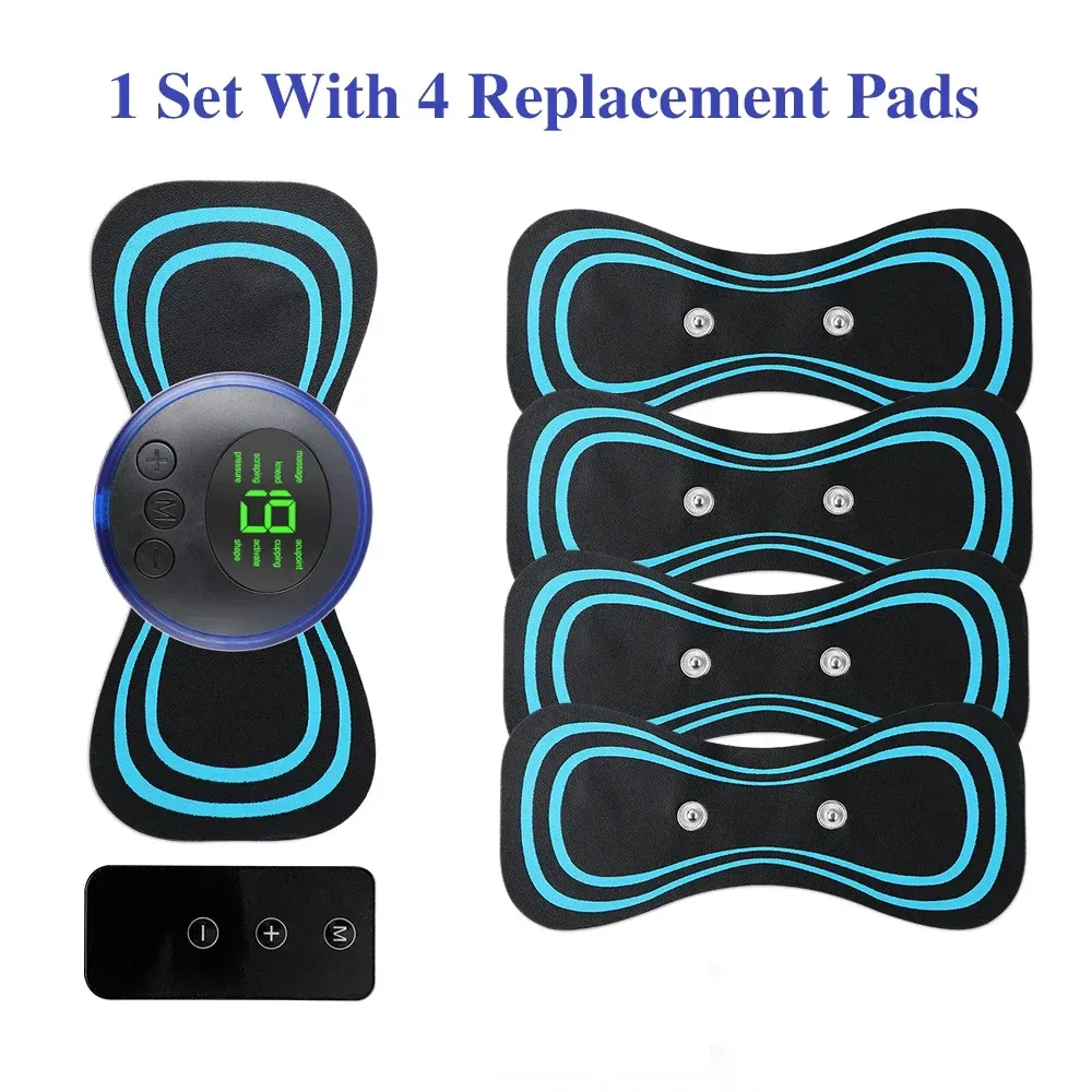 Masseur cervical EMS, mini masseur électrique pour cou à impulsions TENS basse fréquence, stimulateur musculaire pour le cou, le dos et le corps, coussinets de relaxation pour bras et jambes 11