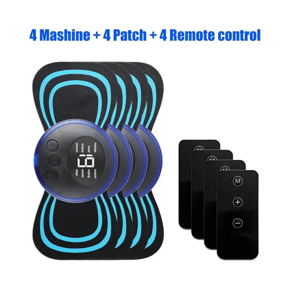 Masseur cervical EMS, mini masseur électrique pour cou à impulsions TENS basse fréquence, stimulateur musculaire pour le cou, le dos et le corps, coussinets de relaxation pour bras et jambes 8