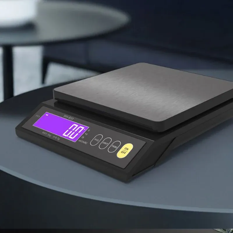 Balance de cuisine électronique étanche à écran LCD en acier inoxydable, 5 kg / 0,1 g et 10 kg / 1 g 2