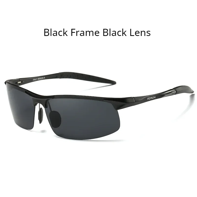 Lunettes de soleil polarisées AORON pour hommes, monture en aluminium-magnésium, protection UV400 et anti-éblouissement 7