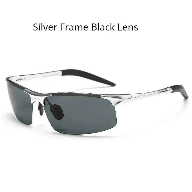 Lunettes de soleil polarisées AORON pour hommes, monture en aluminium-magnésium, protection UV400 et anti-éblouissement 15