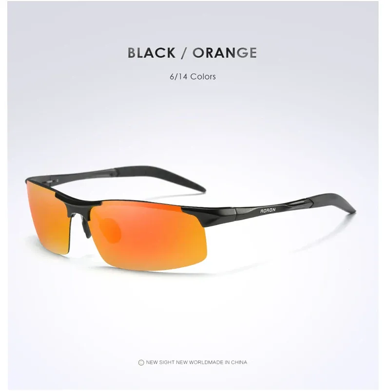 Lunettes de soleil polarisées AORON pour hommes, monture en aluminium-magnésium, protection UV400 et anti-éblouissement 17