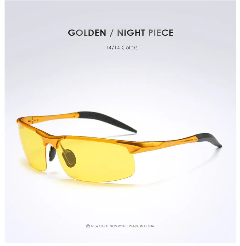 Lunettes de soleil polarisées AORON pour hommes, monture en aluminium-magnésium, protection UV400 et anti-éblouissement 10