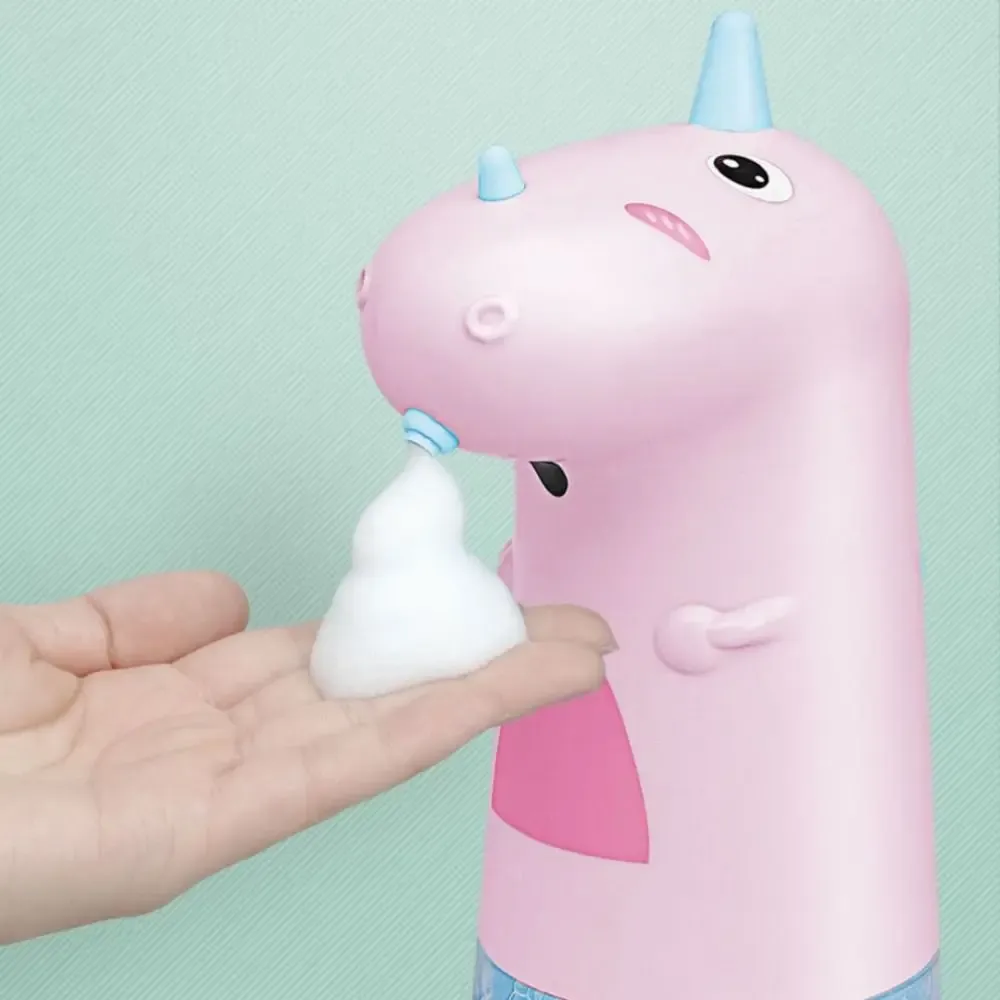 Distributeur automatique de savon licorne 250 ml, rechargeable, sans contact, en ABS, pour salle de bain d'enfants - Image 1