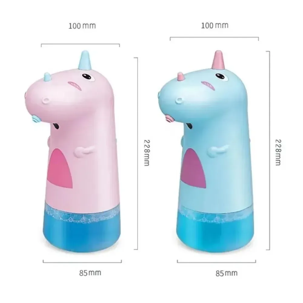 Distributeur automatique de savon licorne 250 ml, rechargeable, sans contact, en ABS, pour salle de bain d'enfants 6