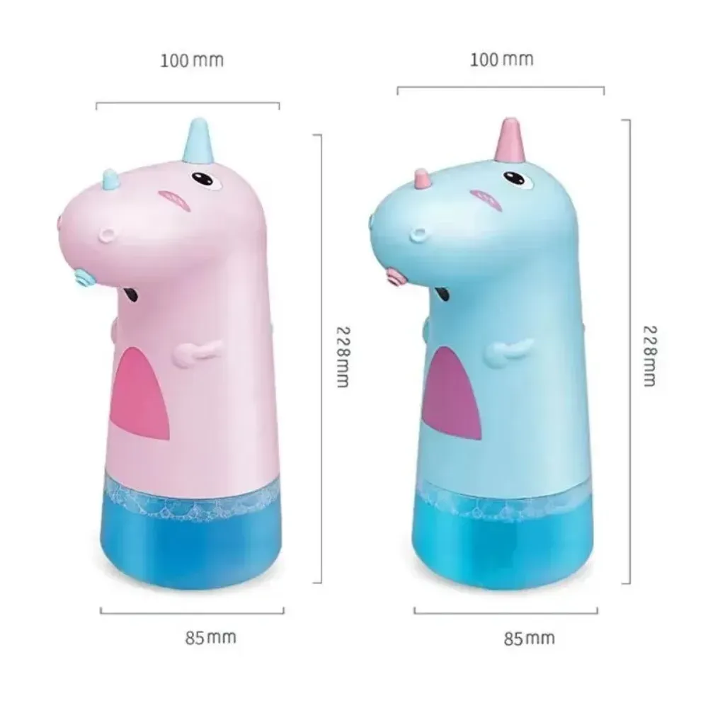 Distributeur automatique de savon licorne, vue de profil