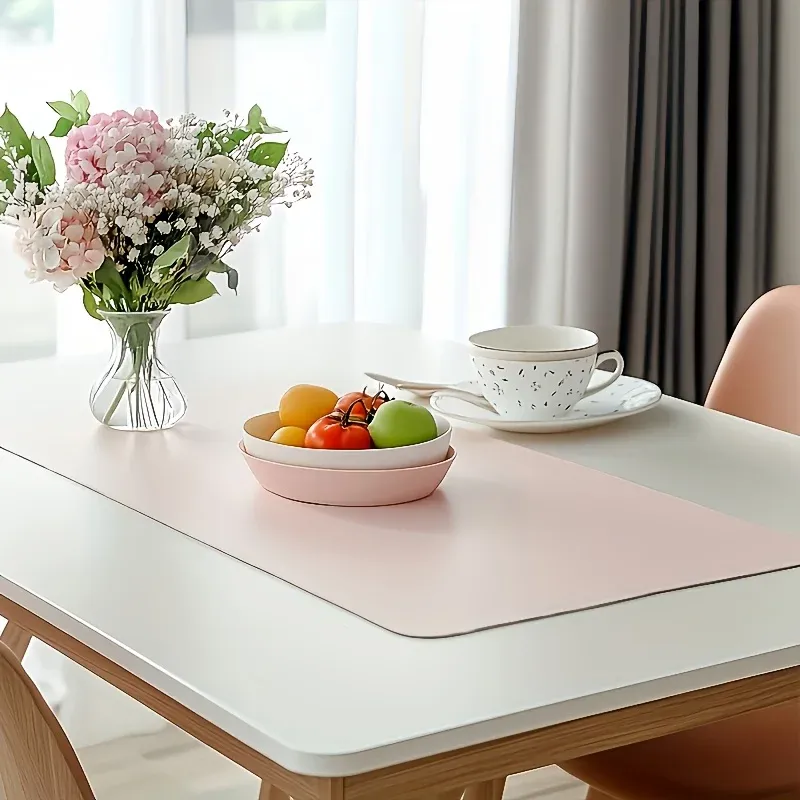 Grand tapis de souris en similicuir, tapis de bureau imperméable et antidérapant, facile à nettoyer, 1 pièce 2