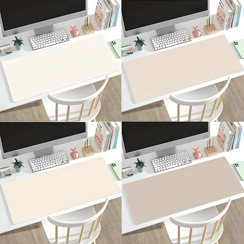 Grand tapis de souris en similicuir, tapis de bureau imperméable et antidérapant, facile à nettoyer, 1 pièce 5