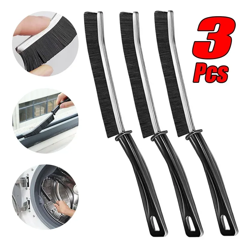 Brosse de nettoyage pour joints et interstices, lot de 3, durable, pour carrelage de cuisine et habitacle de voiture - Image 1