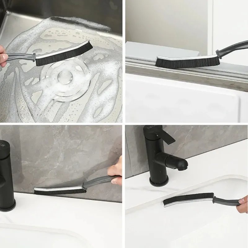 Brosse de nettoyage pour joints et interstices, lot de 3, durable, pour carrelage de cuisine et habitacle de voiture 4