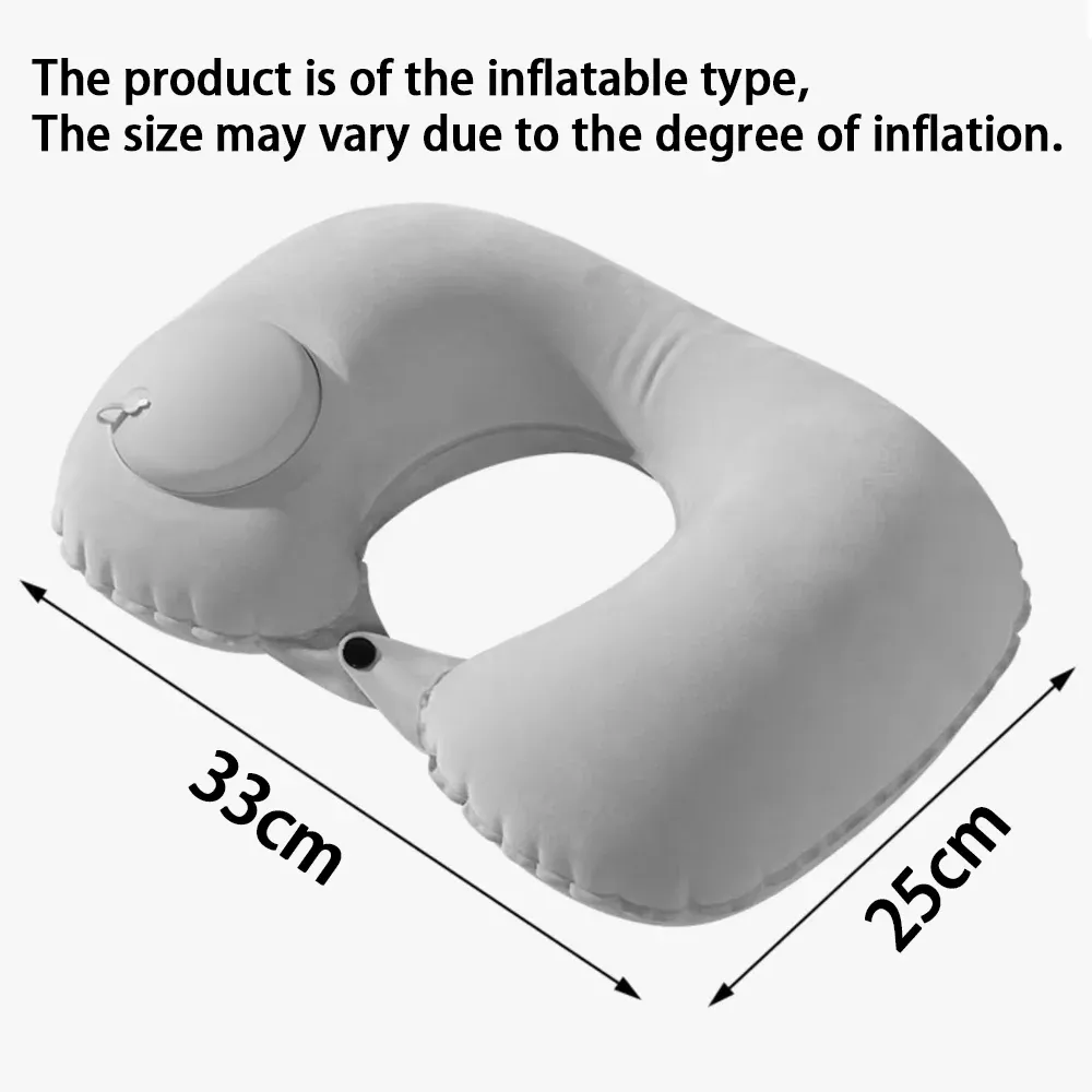 Oreiller de voyage gonflable en U, coussin de soutien cervical portable, confortable pour dormir, gonflage rapide par pression 6
