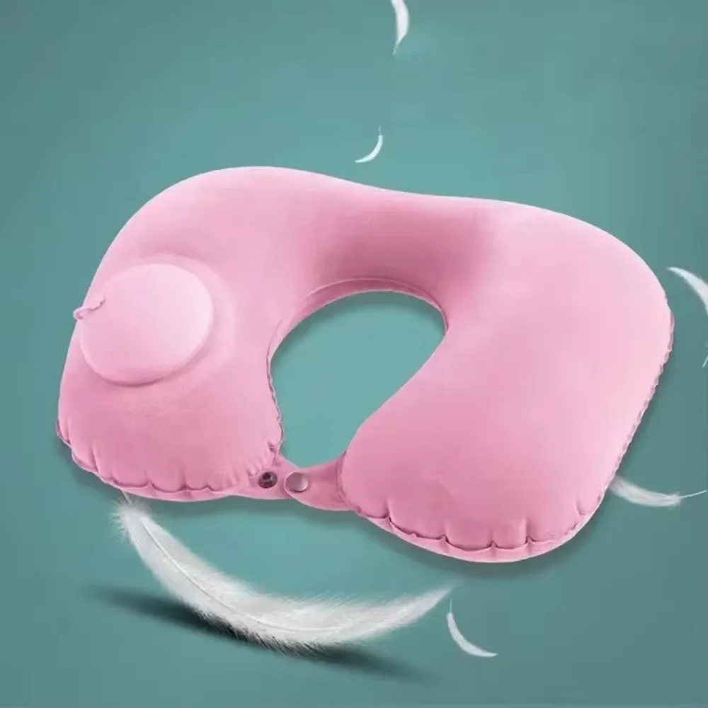 Oreiller de voyage gonflable en U, coussin de soutien cervical portable, confortable pour dormir, gonflage rapide par pression 12