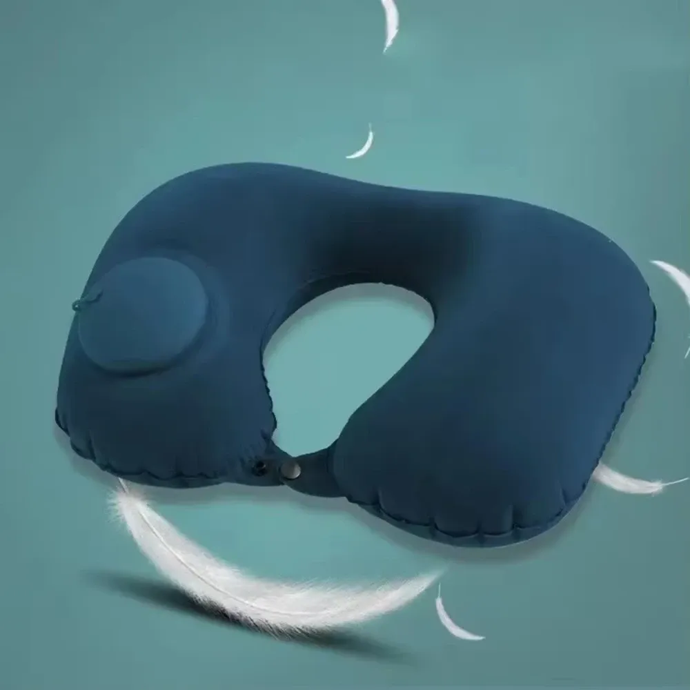 Oreiller de voyage gonflable en U, coussin de soutien cervical portable, confortable pour dormir, gonflage rapide par pression 14