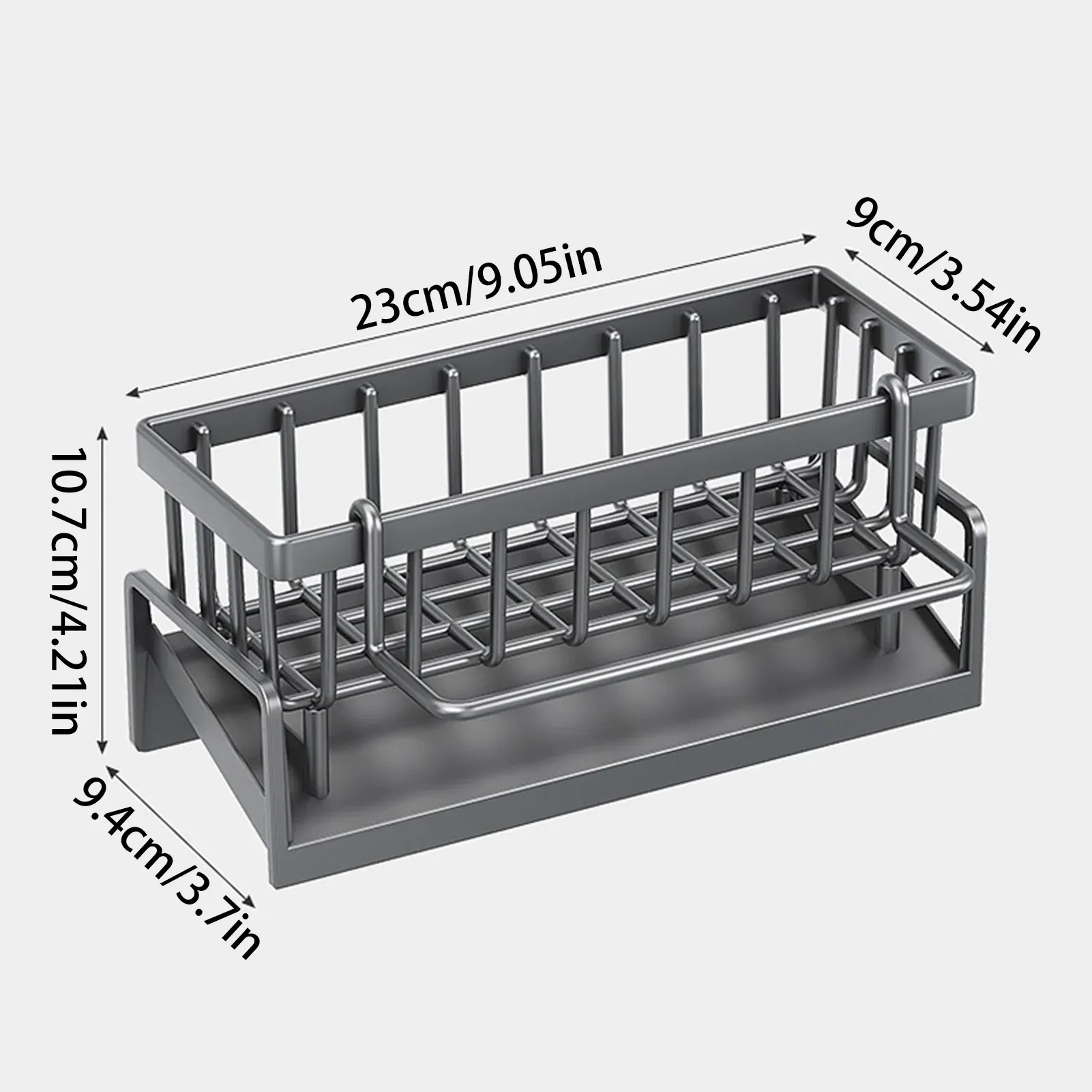 Organisateur d'évier de cuisine, support de comptoir multifonctionnel pour éponges, chiffons de nettoyage et brosses, égouttoir et rangement pour liquide vaisselle 8