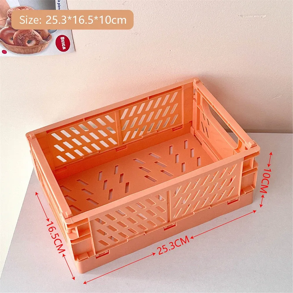 Caisse de rangement pliable en plastique, panier pliable empilable, boîte de rangement portable pour maquillage, bijoux et jouets 13