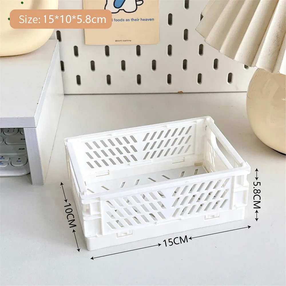 Caisse de rangement pliable en plastique, panier pliable empilable, boîte de rangement portable pour maquillage, bijoux et jouets 10