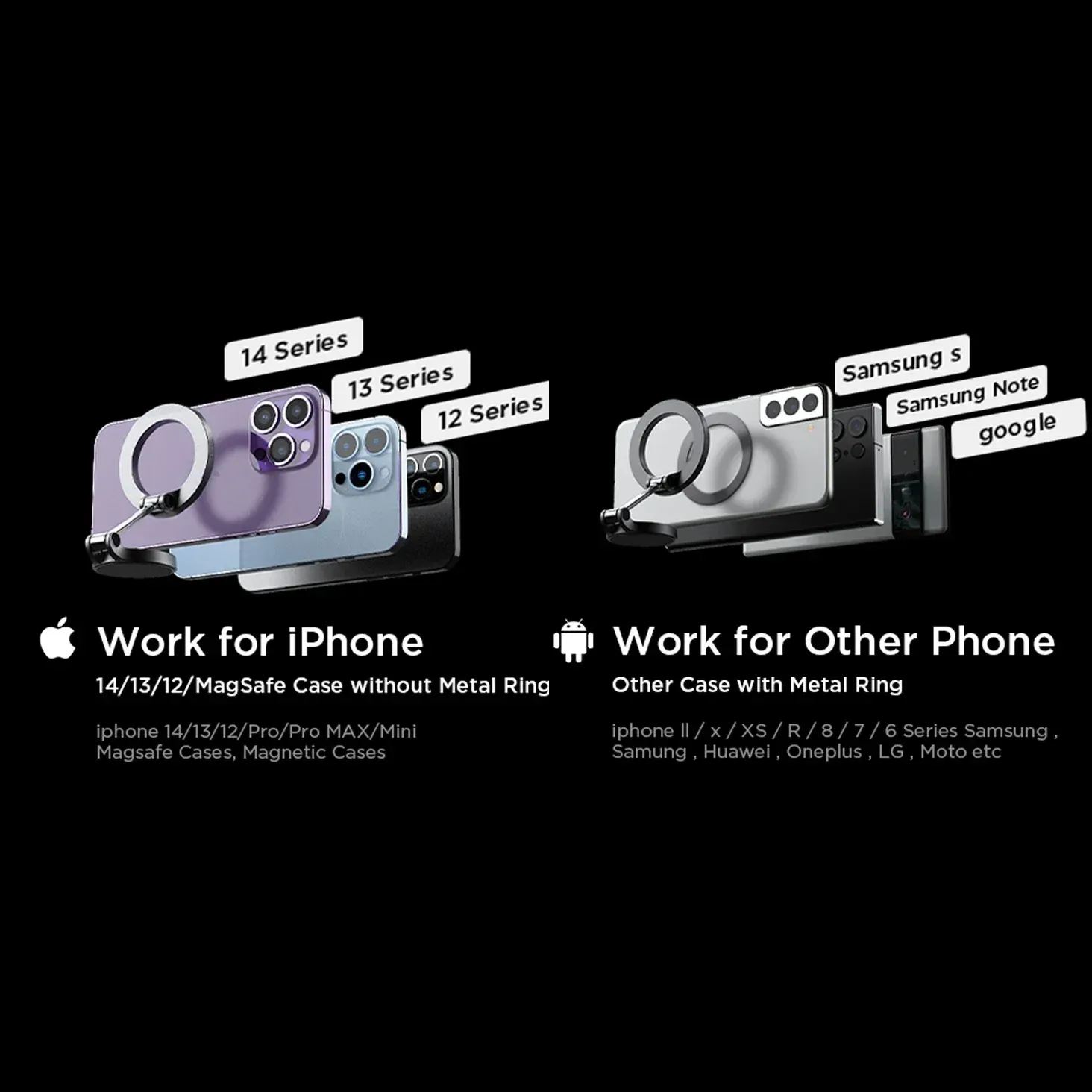 Support de téléphone magnétique MagSafe pour voiture compatible iPhone 14, 15 et 16, Android, supports de téléphone portable, support de placement, 1080 5