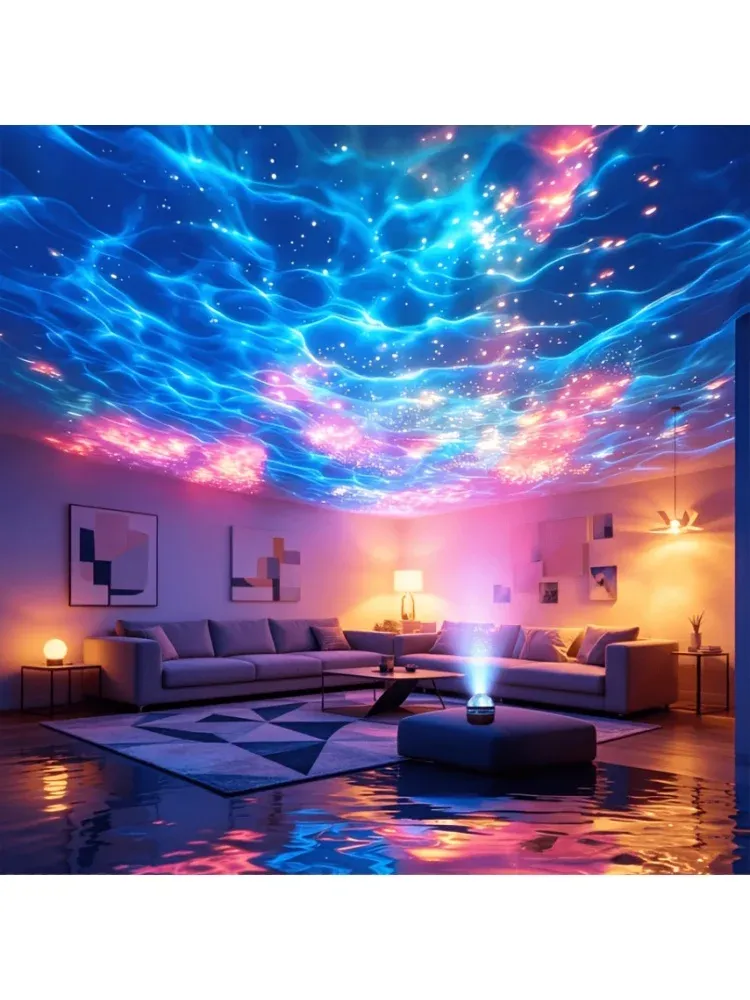 Projecteur d'ondes océaniques RGB Galaxie Étoilée en ambiance