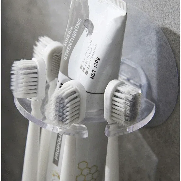 Support mural de rangement pour brosses à dents et dentifrice en salle de bain