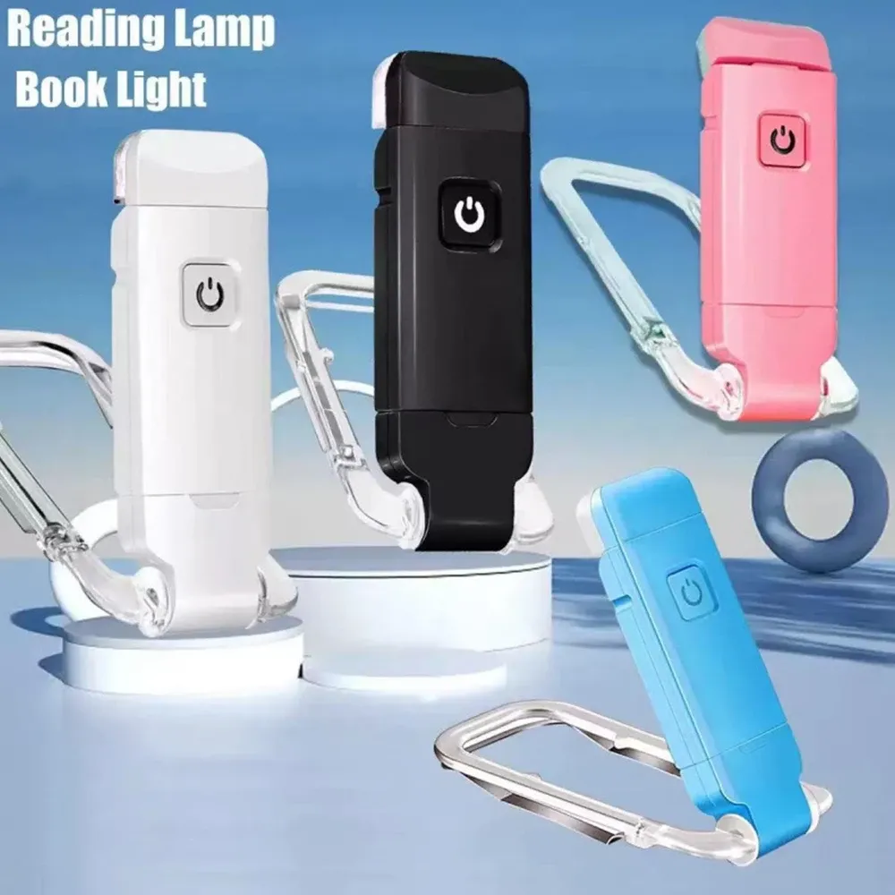 Lampe de lecture LED pliable rechargeable par USB, portable, à protection oculaire, 3 couleurs de lumière et luminosité réglable 4