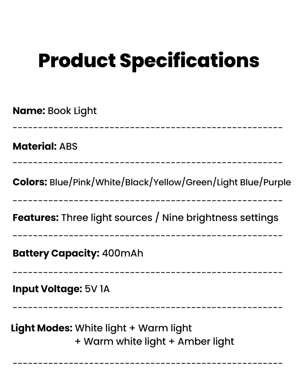 Lampe de lecture, finitions et détails