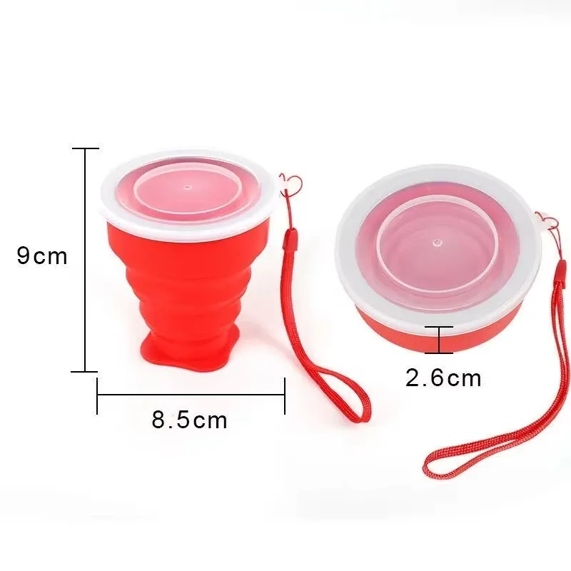 Tasse pliable en silicone avec couvercle, format voyage 200 ml 3