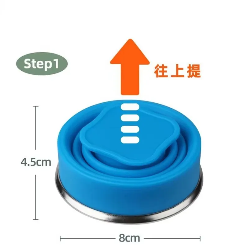 Tasse pliante en silicone, vue détaillée