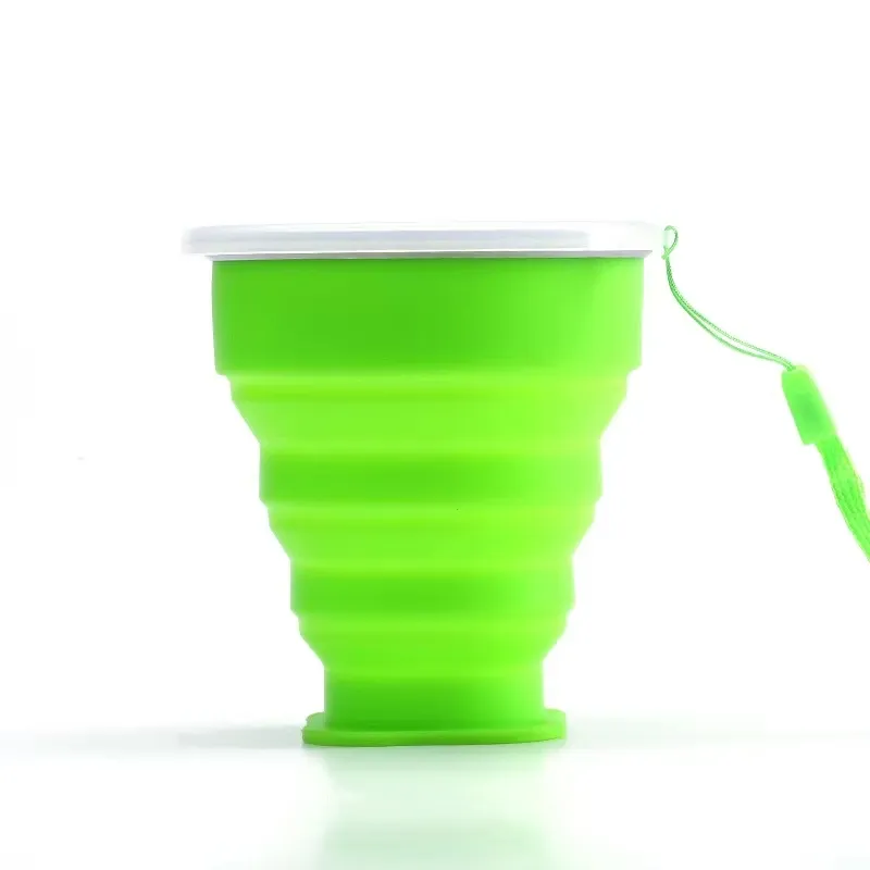 Tasse pliable en silicone avec couvercle, format voyage 200 ml 18