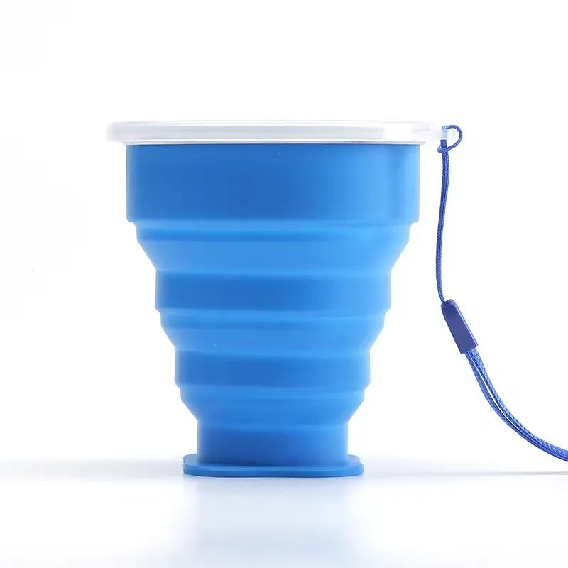 Tasse pliable en silicone avec couvercle, format voyage 200 ml 11